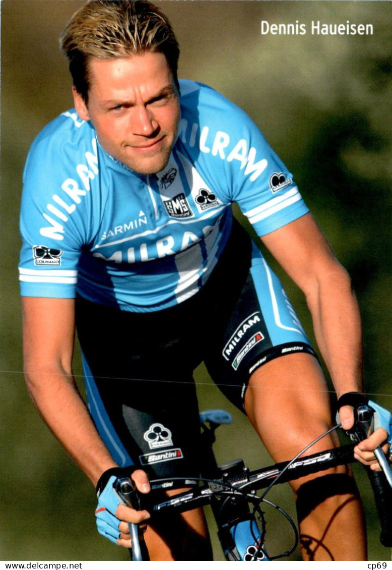 Carte Cyclisme Cycling Ciclismo サイクリング Format Cpm Equipe Cyclisme Pro Team Milram Dennis Haueisen Allemagne Superbe.Etat - Wielrennen