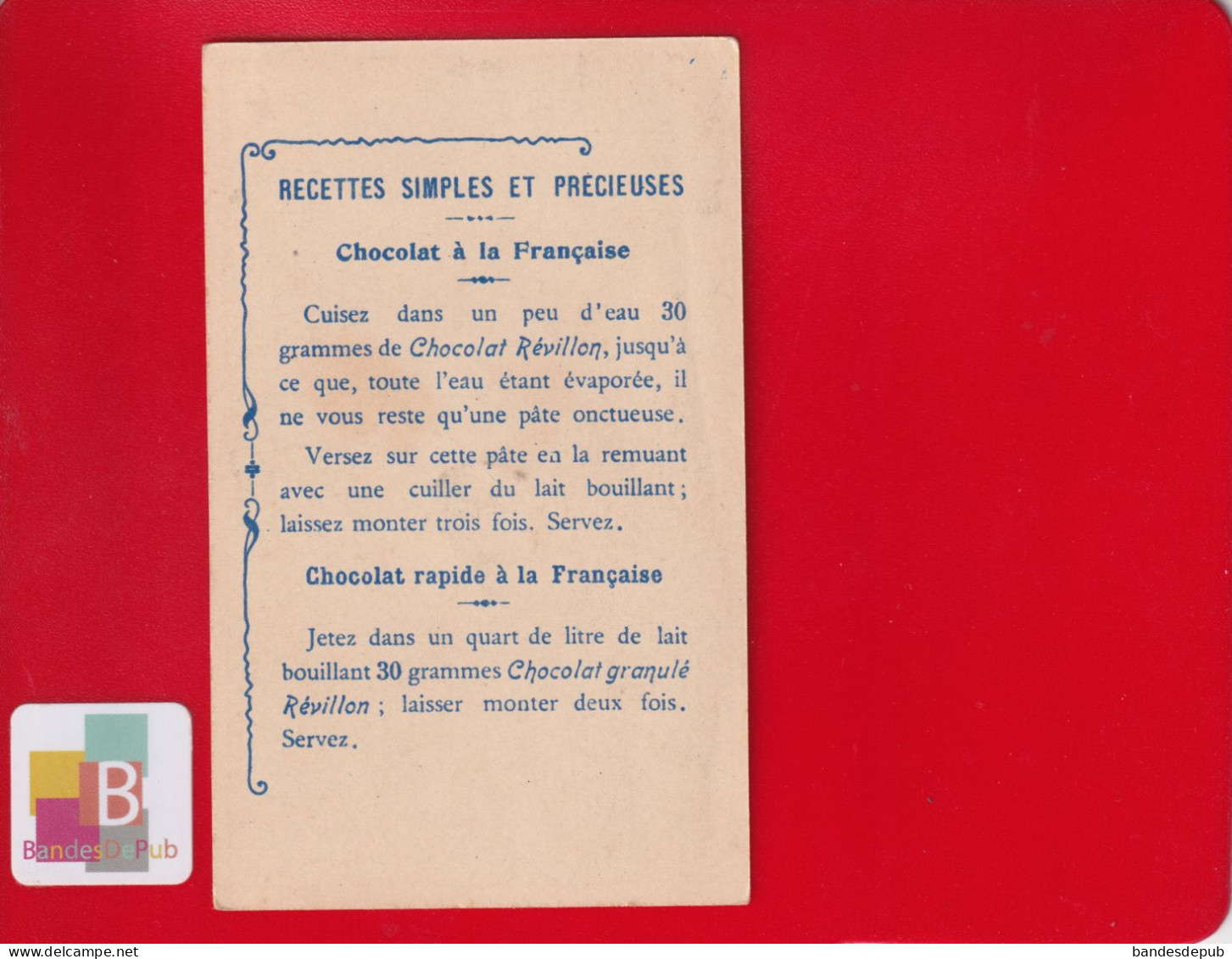 CHOCOLAT REVILLON Chromo Or Langage Cartes Carte à Jouer Jeu Coeur Naissance Bébé Berceau Recette - Revillon