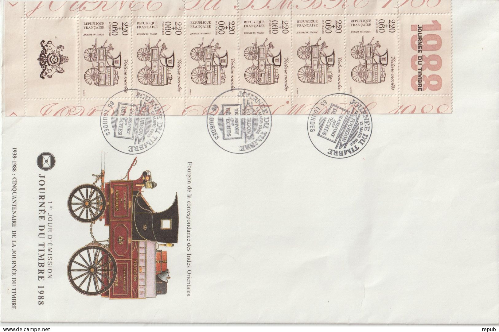 France FDC Grand Format 1988 Journée Du Timbre BC 2526A - 1980-1989