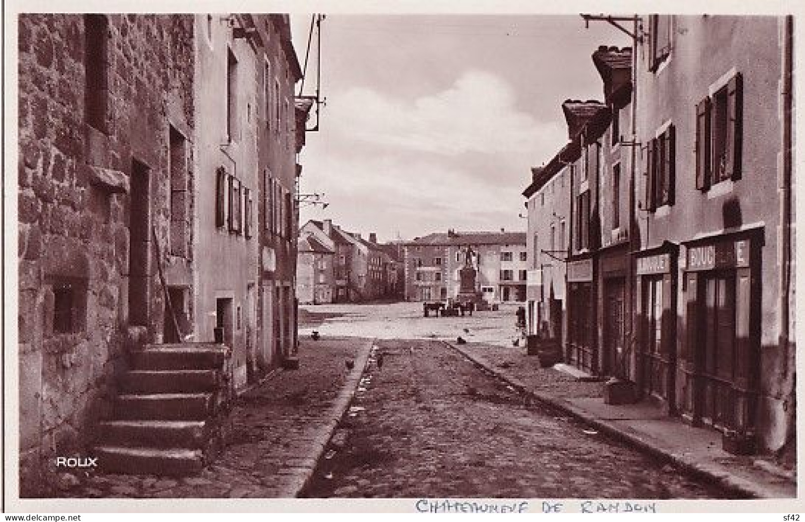 CHATEAUNEUF DE RANDON              UNE RUE     BOUCHERIE - Chateauneuf De Randon