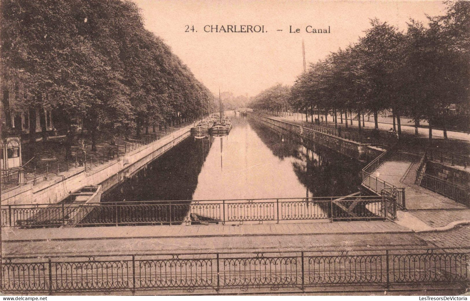 Belgique - Charleroi - Le Canal - Péniche - Pont - Carte Postale Ancienne - Charleroi