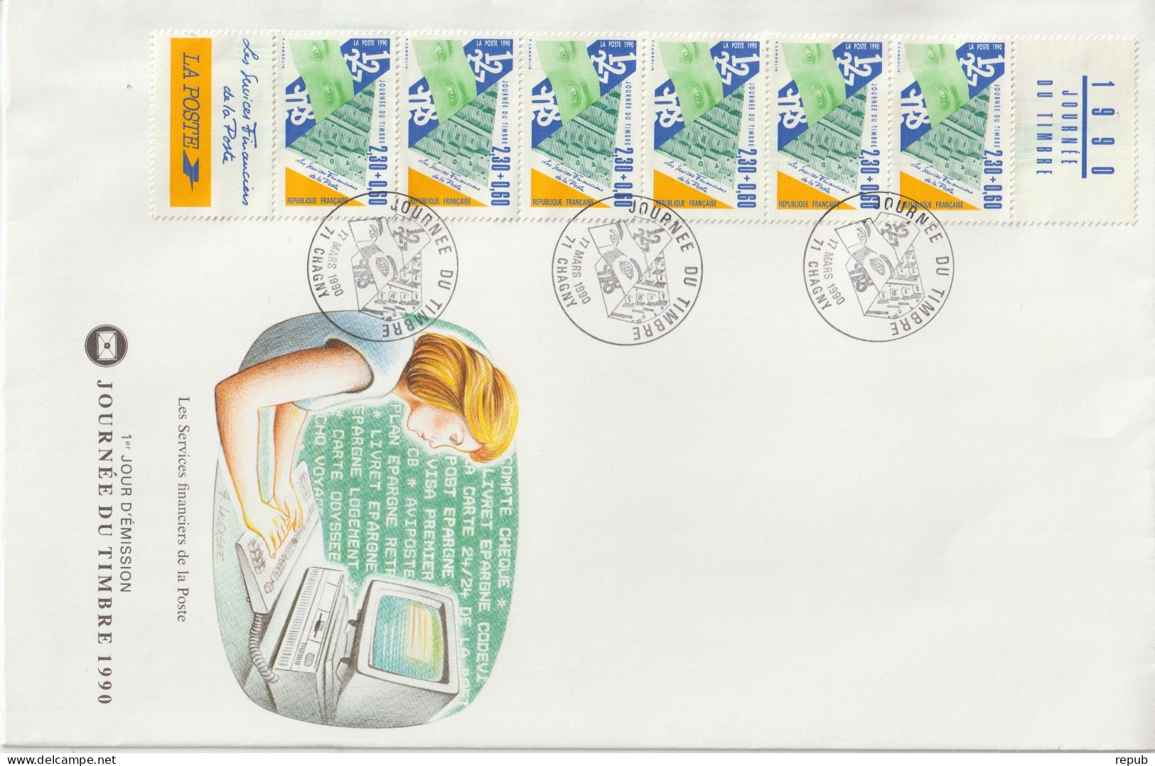 France FDC Grand Format 1990 Journée Du Timbre BC2640A - 1990-1999