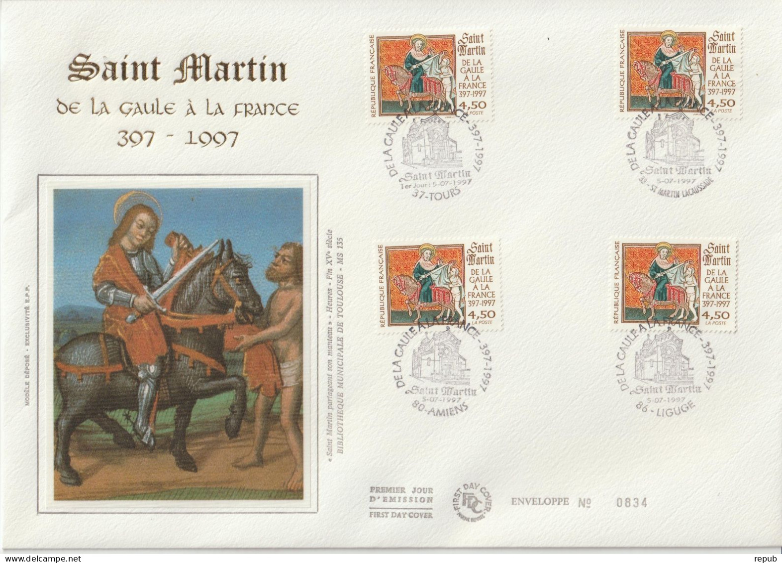 France FDC Grand Format 1997 De La Gaule à La France 3078 - 1990-1999