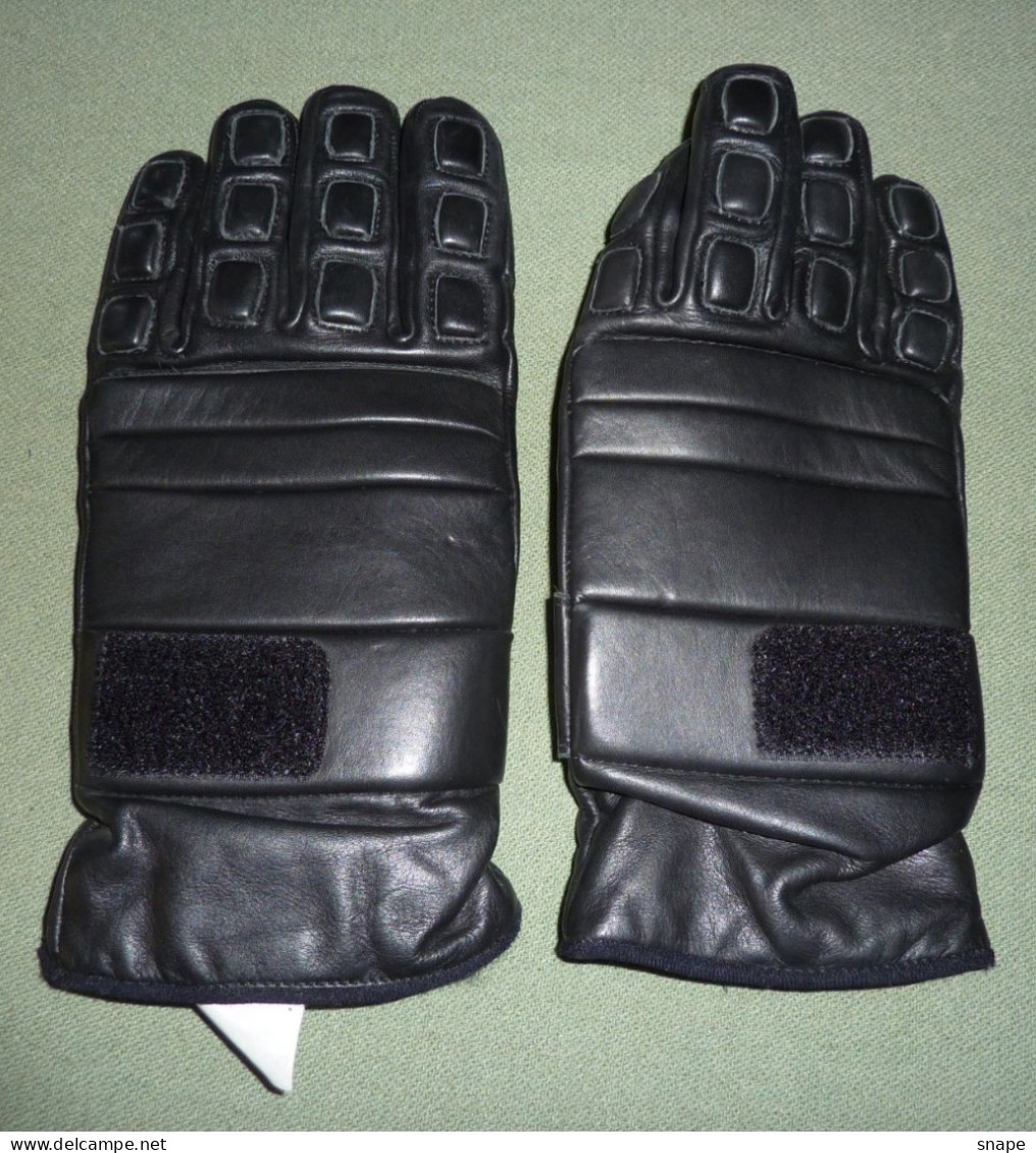 Polizia Guanti Tattici Pesanti Ordine Pubblico - Nuovi - Italian Police Leather Gloves - NOS - Originali  (267) 9 Size - Police & Gendarmerie