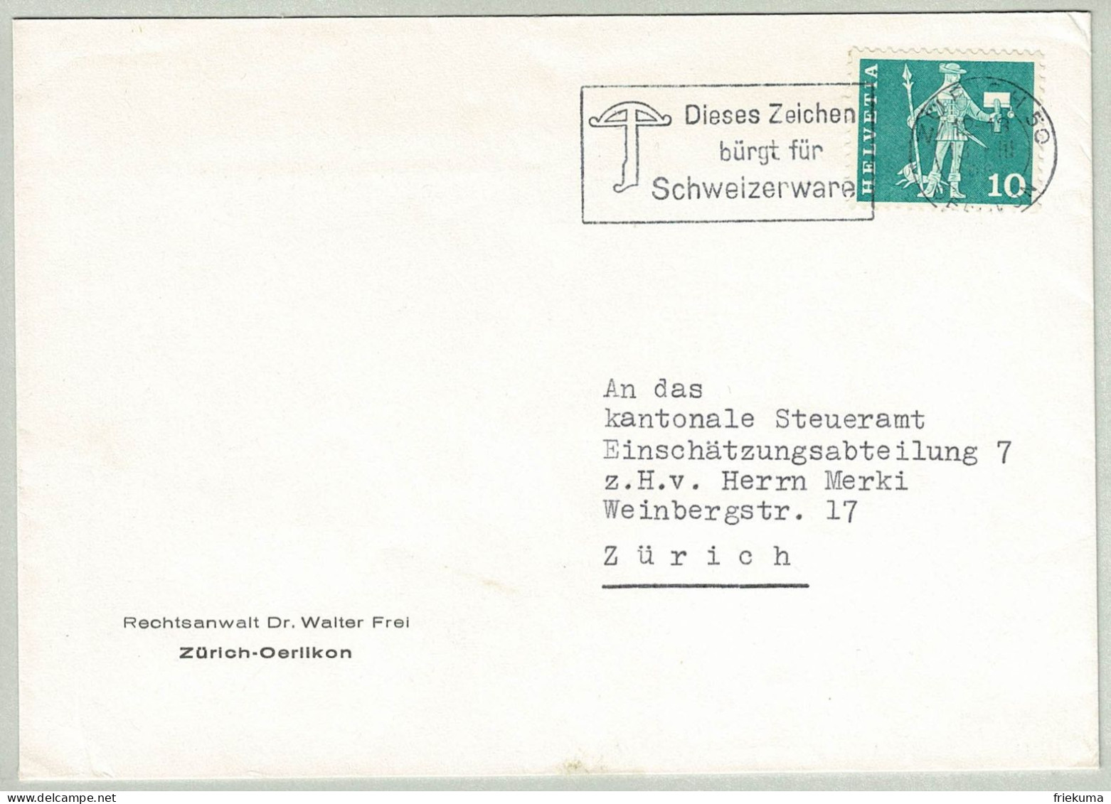 Schweiz / Helvetia, Brief Zürich, Zeichen Schweizerware - Usines & Industries