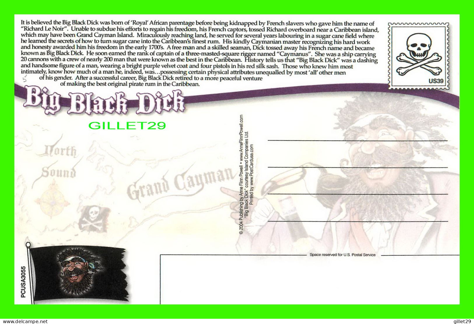 GRAND CAYMAN, B.W.I. - BIG BLACK DICK - PREMIUM RUM - - Cayman Islands