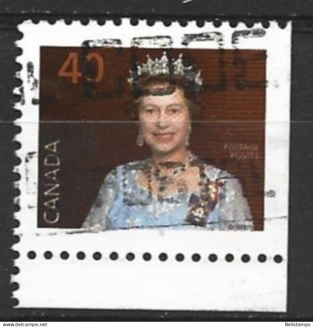 Canada 1990. Scott #1168a Single (U) Queen Elizabeth II - Timbres Seuls