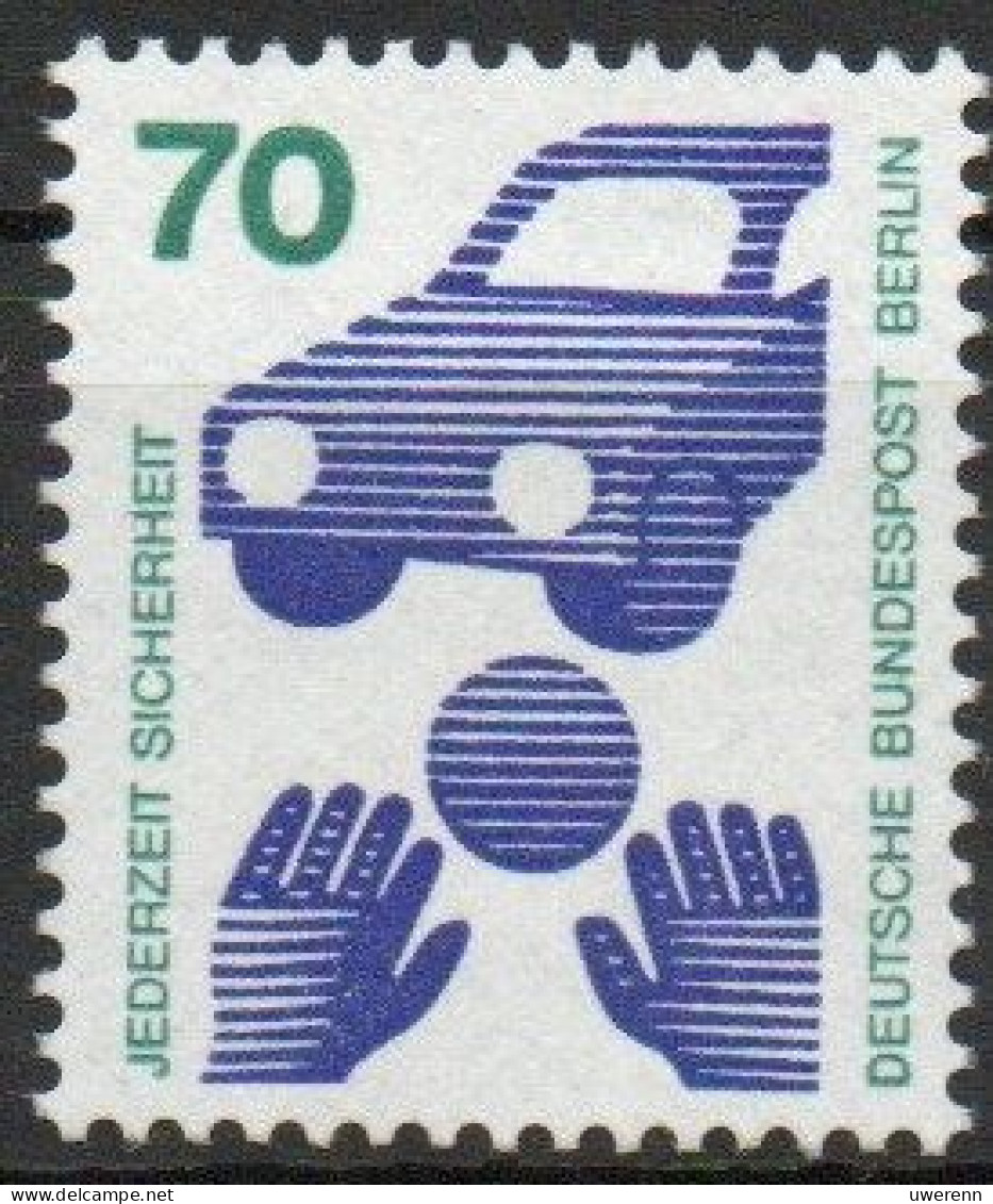 Berlin(West) 1973. Jederzeit Sicherheit, Verkehrssicherheit: Ball Vor Auto, Mi 453 Postfrisch - Accidents & Road Safety