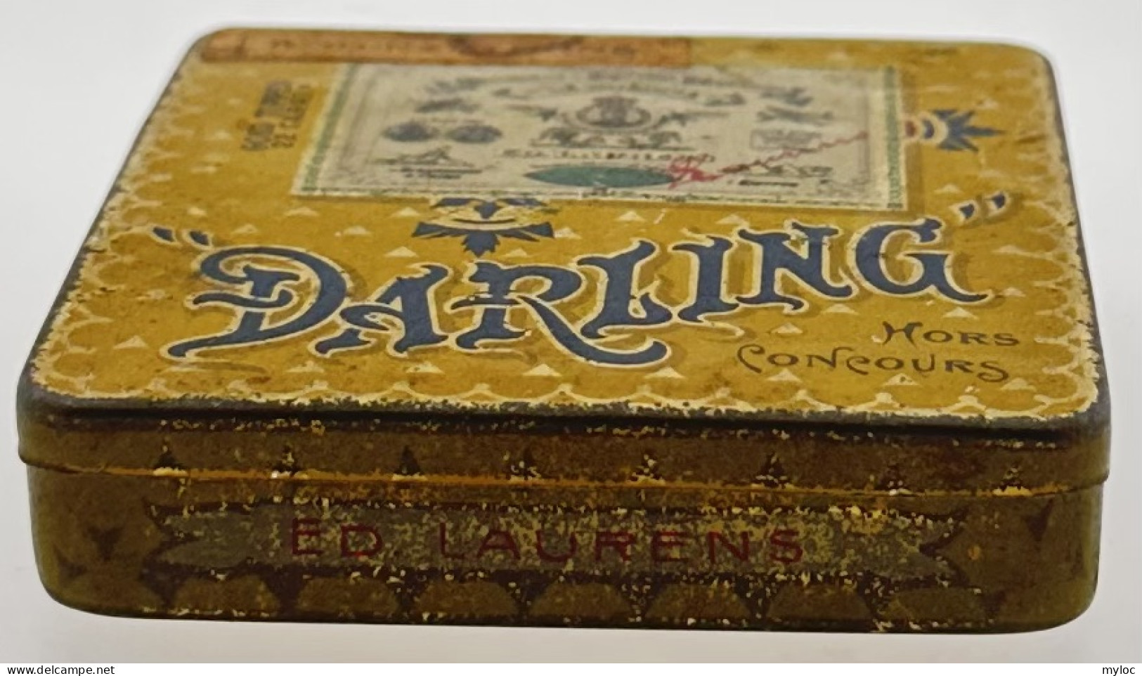 Ancienne Boite à Cigarettes Vide En Métal. Ed. LAURENS.  "DARLING", Le Khédive. - Cajas Para Tabaco (vacios)