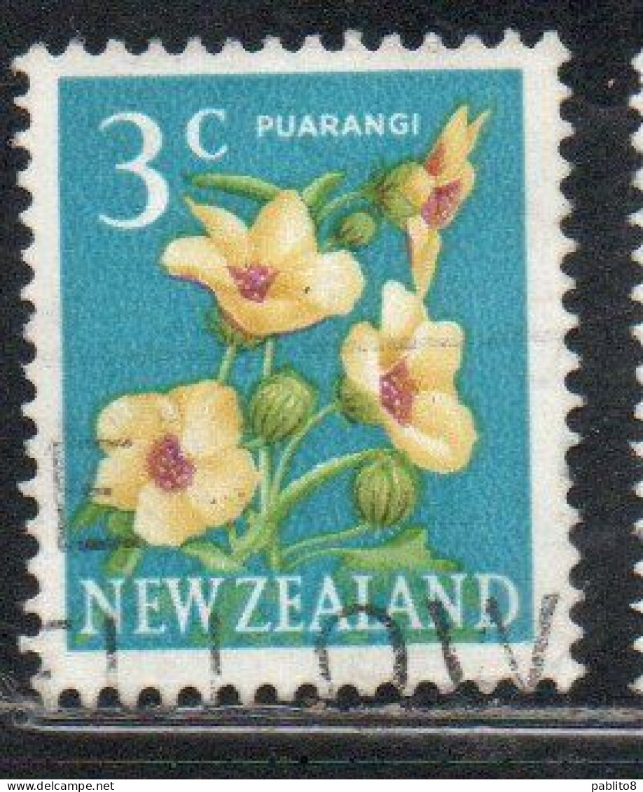NEW ZEALAND NUOVA ZELANDA 1967 1970 FLORA HIBISCUS FLOWER 3c USED USATO OBLITERE' - Used Stamps