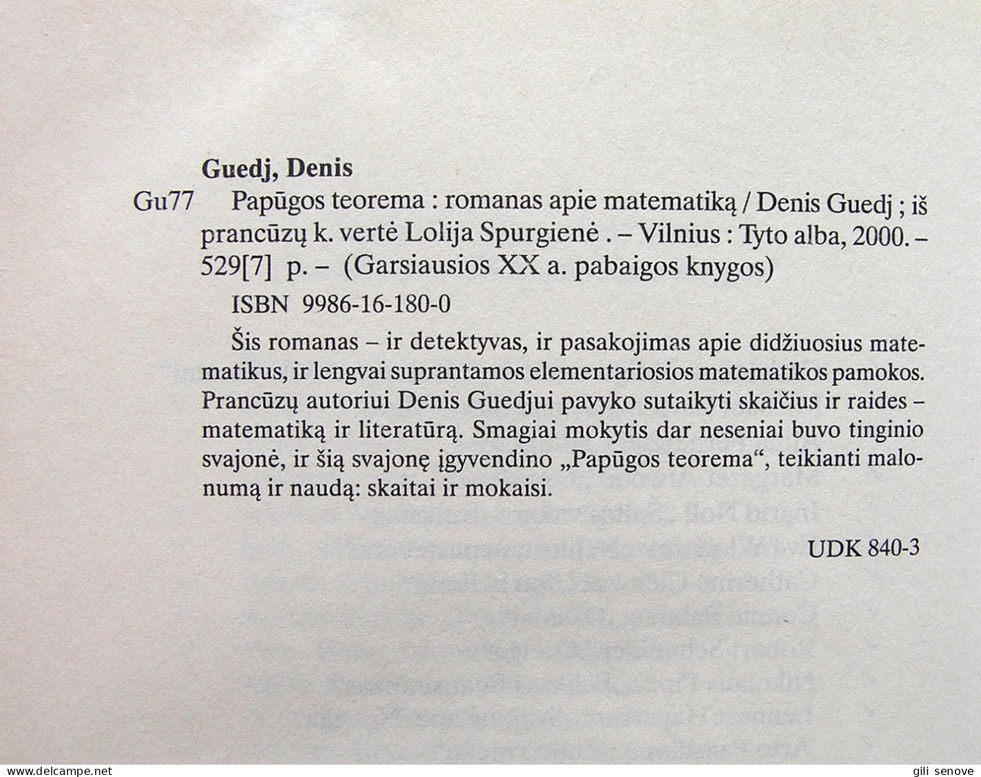 Lithuanian Book / Papūgos Teorema 2000 - Romanzi