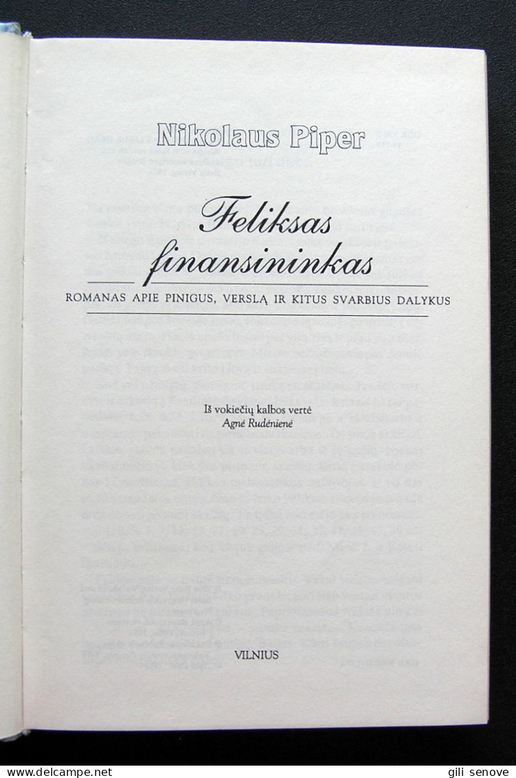 Lithuanian Book / Feliksas Finansininkas 1999 - Novelas