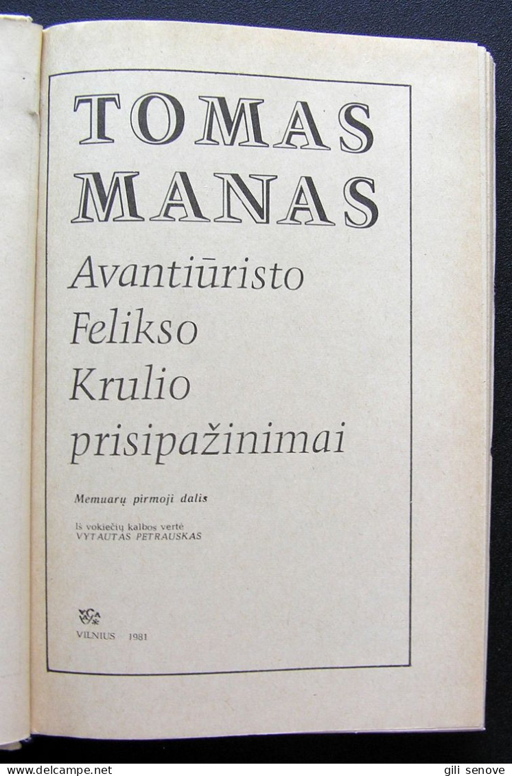 Lithuanian Book / Avantiūristo Felikso Krulio Prisipažinimai 1981 - Romans