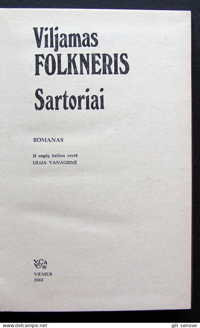 Lithuanian Book / Sartoriai Faulkner 1983 - Romans