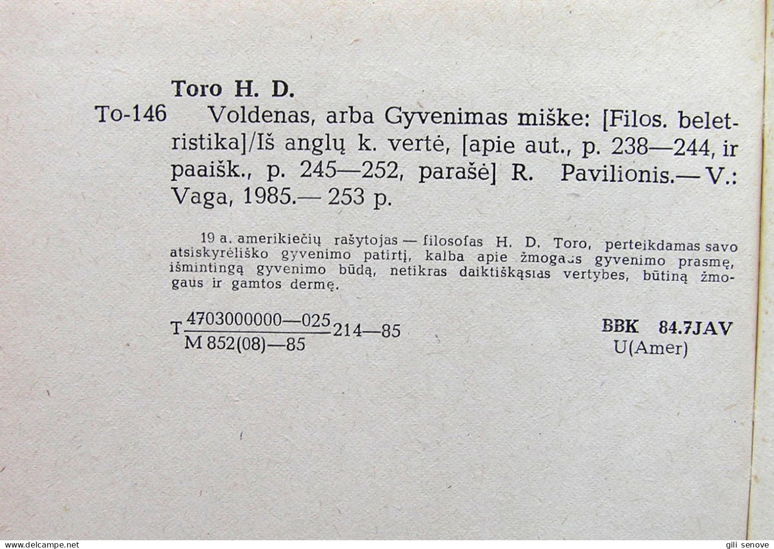 Lithuanian Book / Voldenas, Arba Gyvenimas Miške Toro 1985 - Novelas