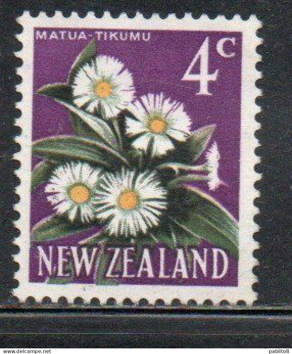 NEW ZEALAND NUOVA ZELANDA 1967 1970 FLORA MOUNTAIN DAISY FLOWER 4c USED USATO OBLITERE' - Gebruikt