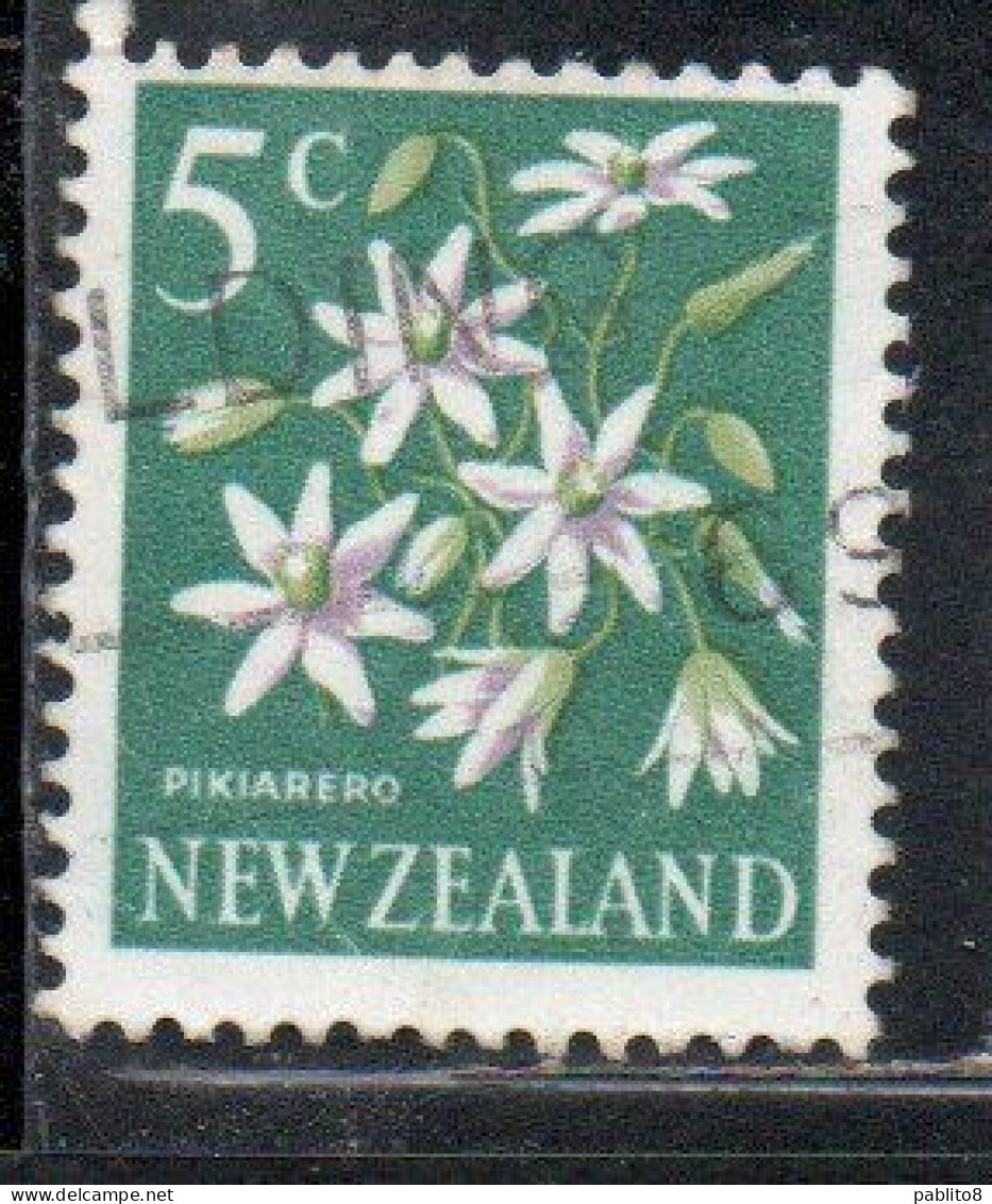 NEW ZEALAND NUOVA ZELANDA 1967 1970 FLORA CLEMATIS FLOWER 5c USED USATO OBLITERE' - Gebruikt