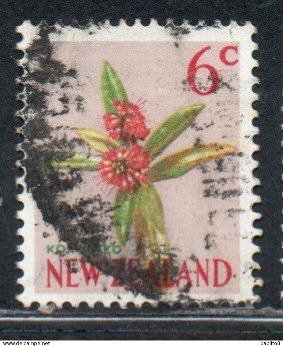 NEW ZEALAND NUOVA ZELANDA 1967 1970 FLORA KOROMIKO FLOWER 6c USED USATO OBLITERE' - Used Stamps