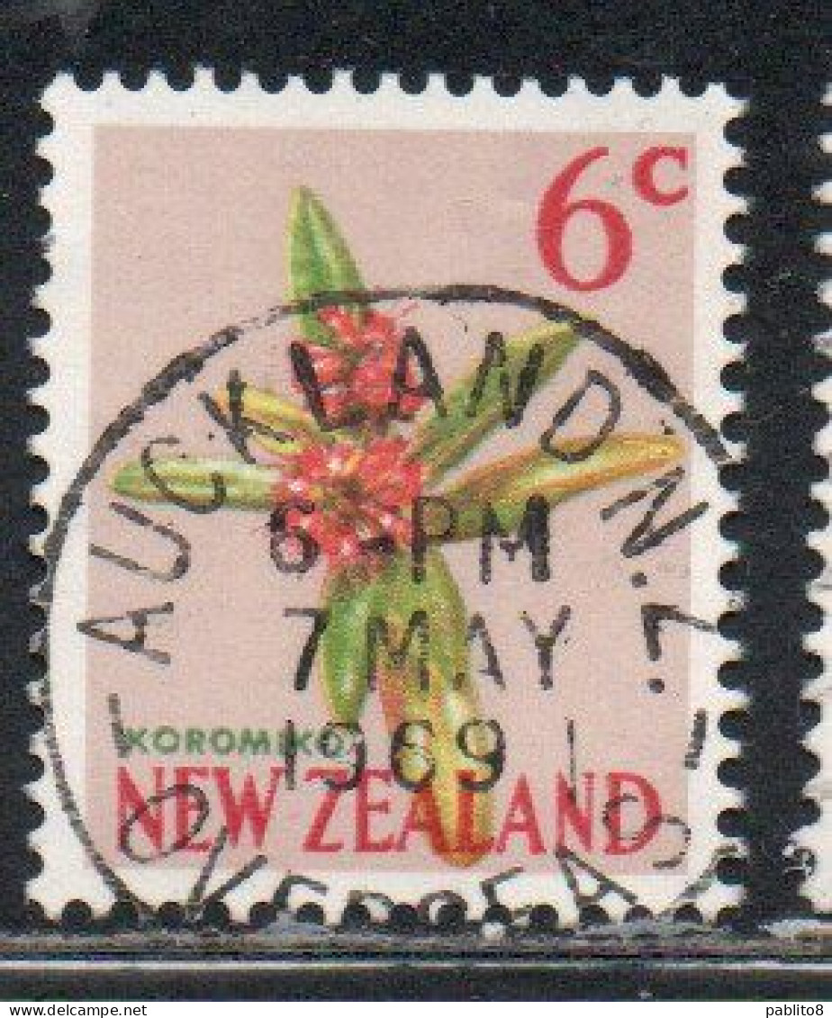 NEW ZEALAND NUOVA ZELANDA 1967 1970 FLORA KOROMIKO FLOWER 6c USED USATO OBLITERE' - Gebruikt