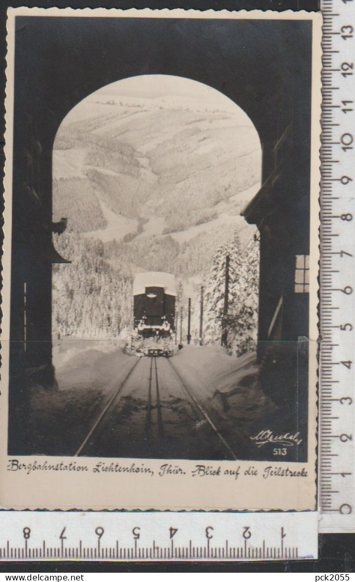 Bergbahnstation LICHTENHAIN "Blick Auf Die Teilstrecke Gelaufen ,1956  ( AK 3537 ) - Lichtenhain