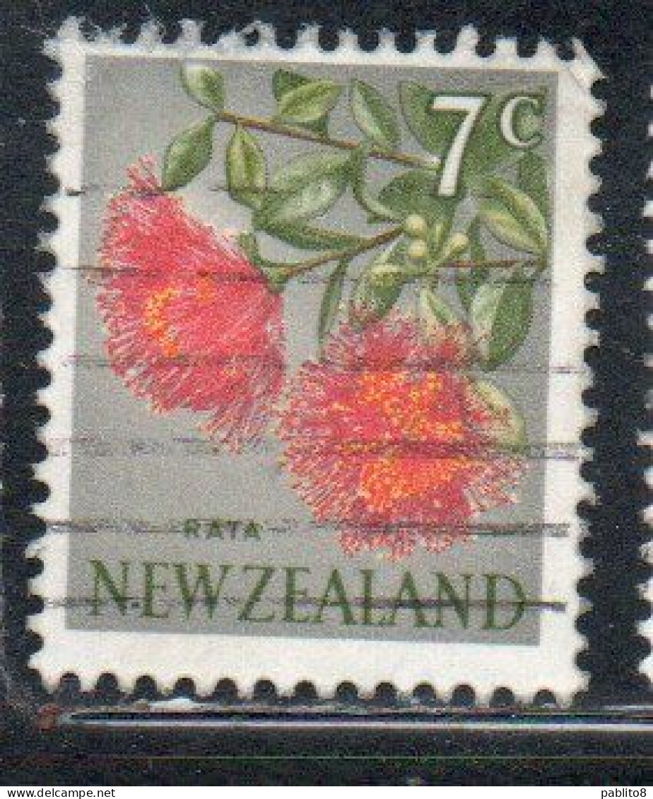 NEW ZEALAND NUOVA ZELANDA 1967 1970 FLORA RATA FLOWER 7c USED USATO OBLITERE' - Gebruikt