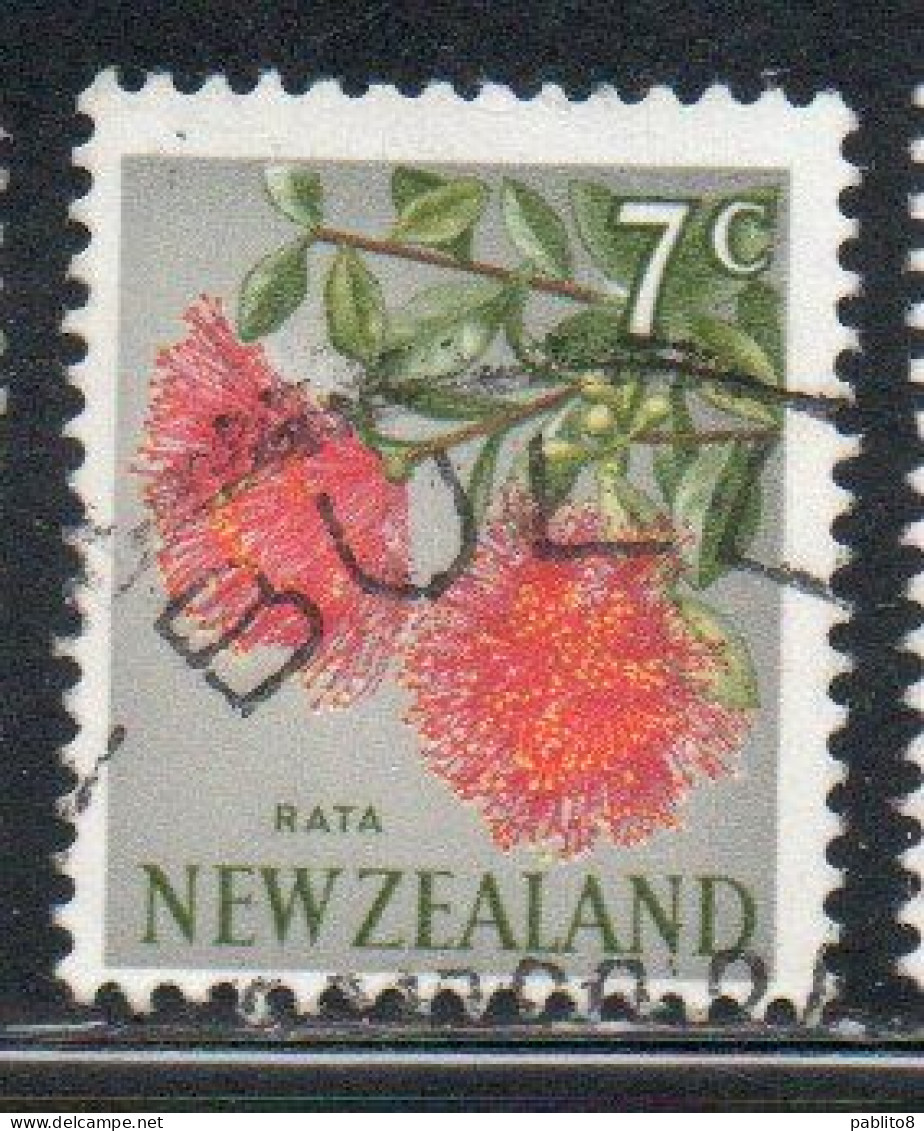 NEW ZEALAND NUOVA ZELANDA 1967 1970 FLORA RATA FLOWER 7c USED USATO OBLITERE' - Gebraucht