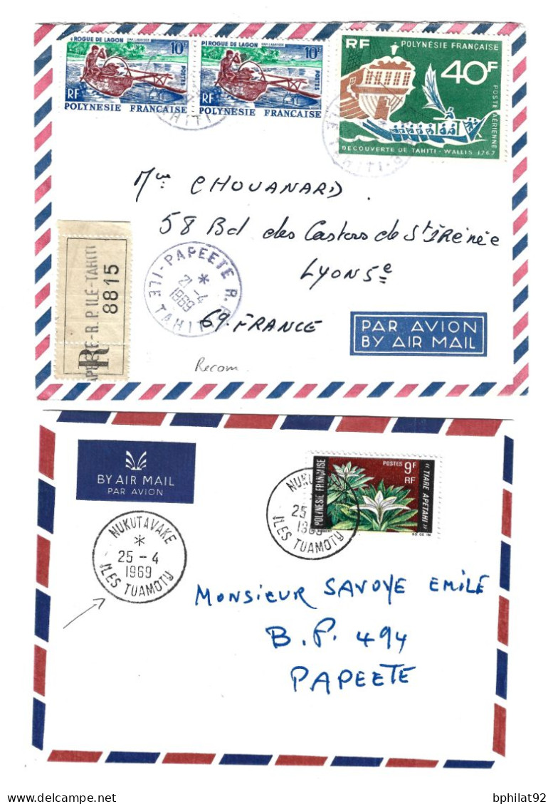 !!! OCÉANIE, LOT DE 2 LETTRES DONT BUREAU DE NUKUTAVAKE - Cartas & Documentos