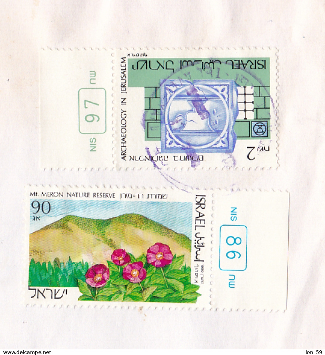 274818 / Israel Registered Cover Tel Aviv-Yafo 1990-0.90+2NIS Archaeology Mt Meron Nat. Reserve,M. Shmuely Karaivanov BG - Cartas & Documentos