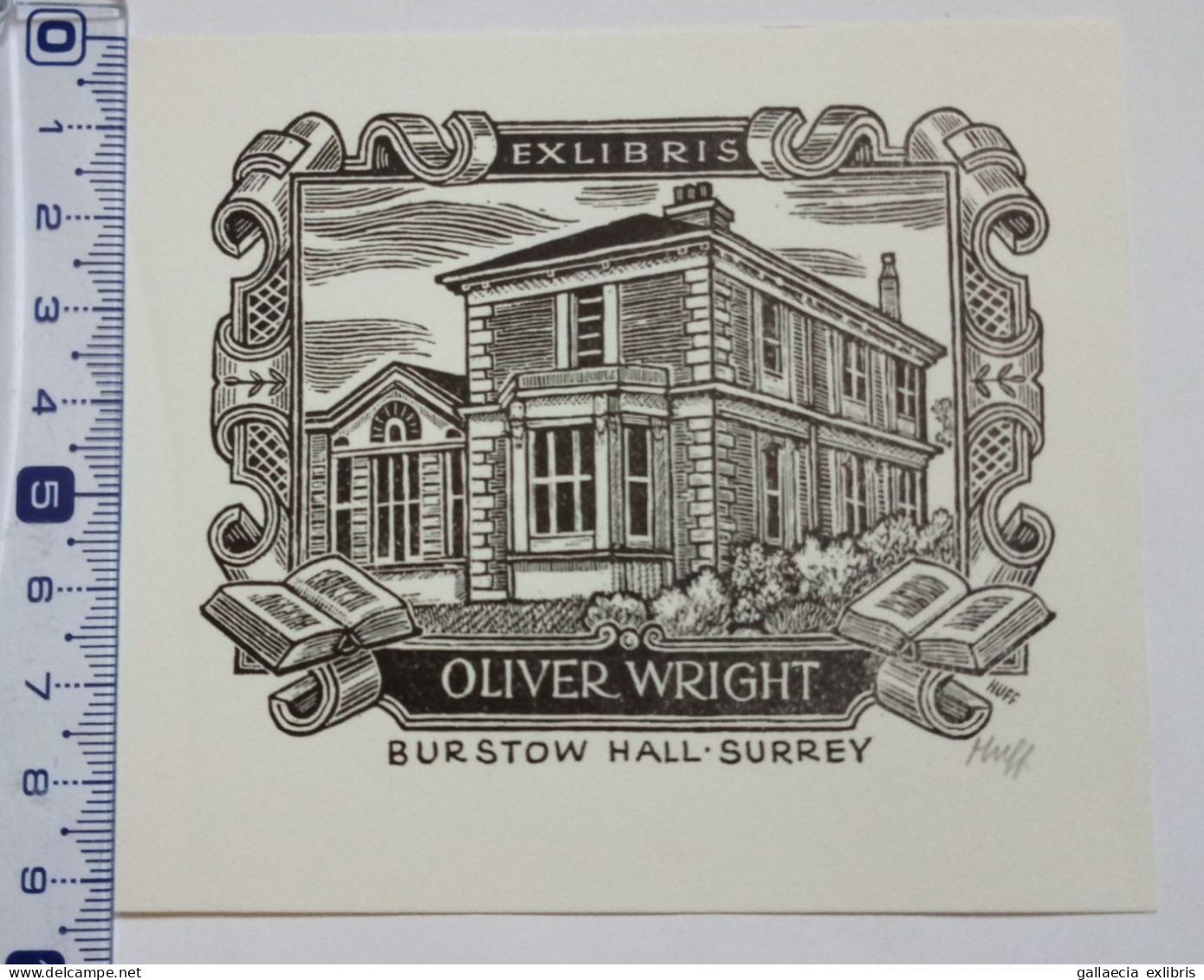 Ex-libris Exlibris Hermann Huffert. Burstow Hall Surrey Livre Book - Bookplates