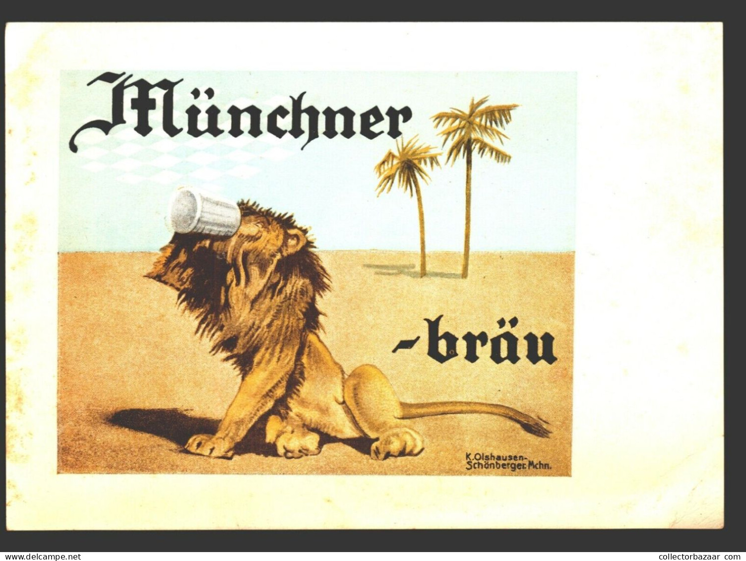 Beer lot of 5 postcards designed by Ludwig Hohlwein original store photo Munich