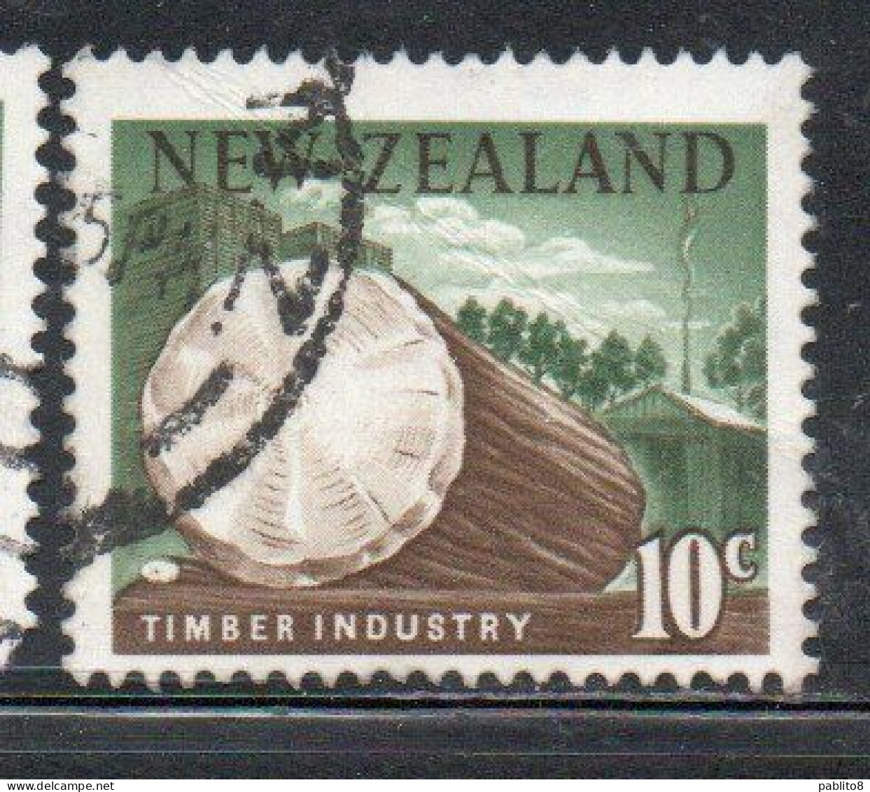 NEW ZEALAND NUOVA ZELANDA 1967 1970 TIMBER INDUSTRY 10c USED USATO OBLITERE' - Gebraucht