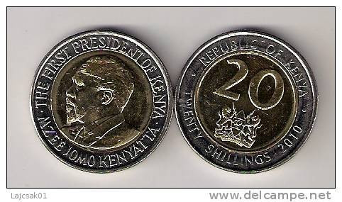 Kenya 20 Shillings 2010.  Bimetallic Bimetal High Grade - Kenya