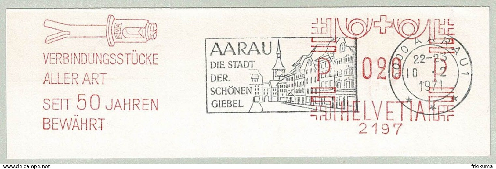 Schweiz / Helvetia 1971, Freistempel / EMA / Meterstamp Aarau, Spreizdübel / Cheville / Anchor, Bau / Construction - Usines & Industries