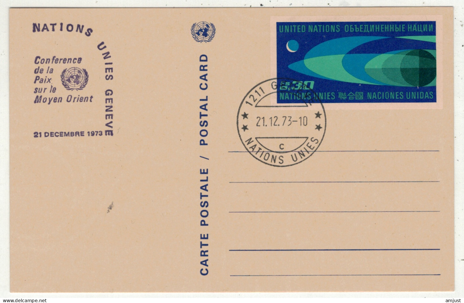 Amérique // Nations Unies // Office De Genève // Entier Postal Cachet Du 21.12.1973 - Storia Postale