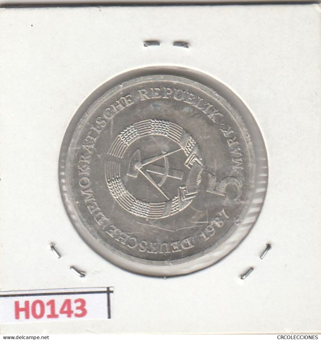 H0143 MONEDA ALEMANIA DDR 5 MARCOS 1987 MBC - Other & Unclassified