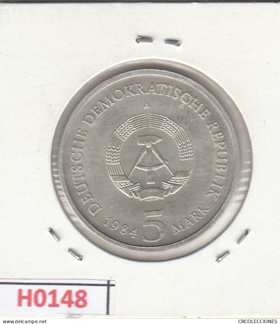 H0148 MONEDA ALEMANIA DDR 5 MARCOS 1984 SIN CIRCULAR - Otros & Sin Clasificación