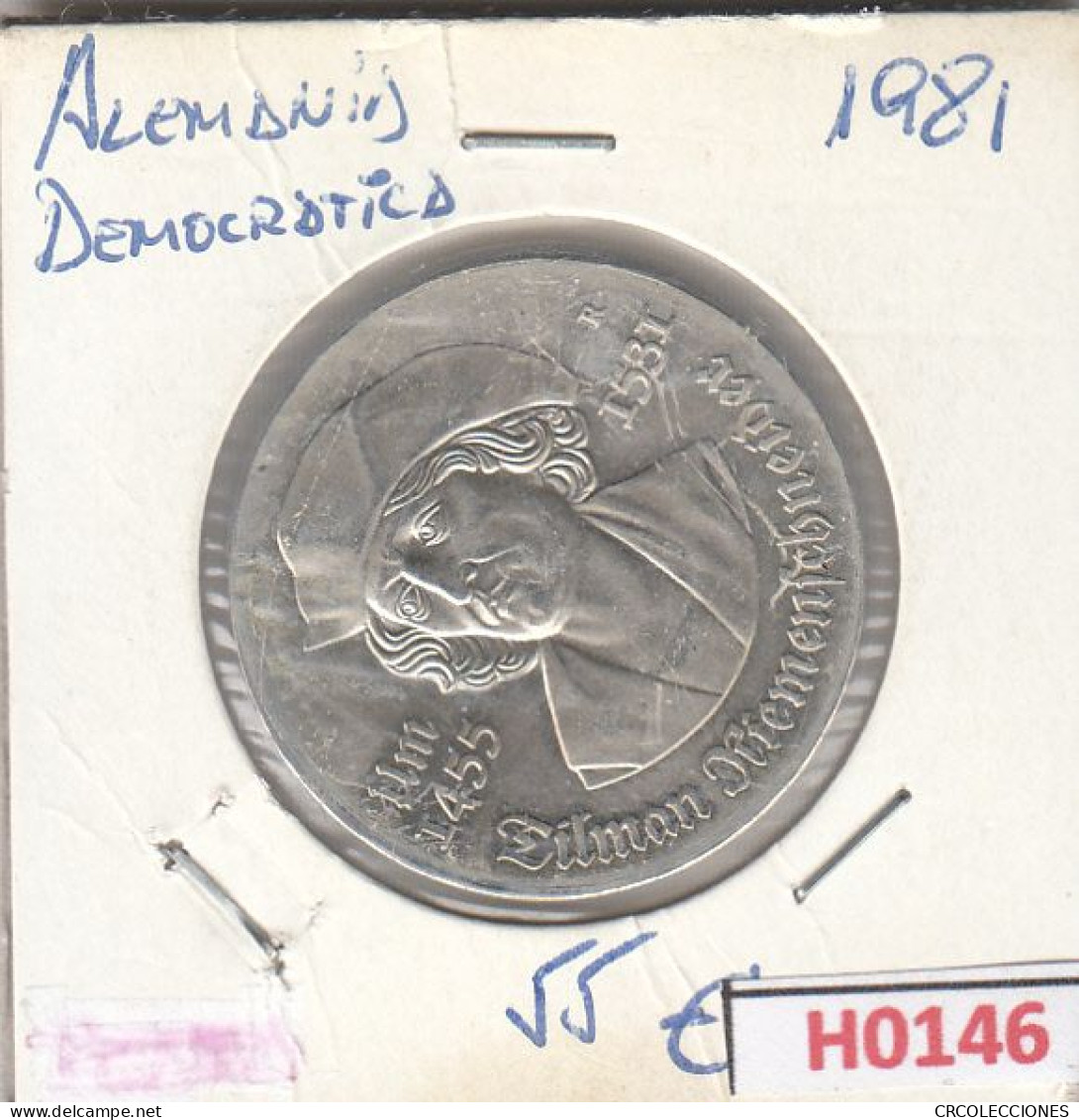 H0146 MONEDA ALEMANIA DEMOCRATICA 5 MARCOS 1981 MBC - Andere & Zonder Classificatie