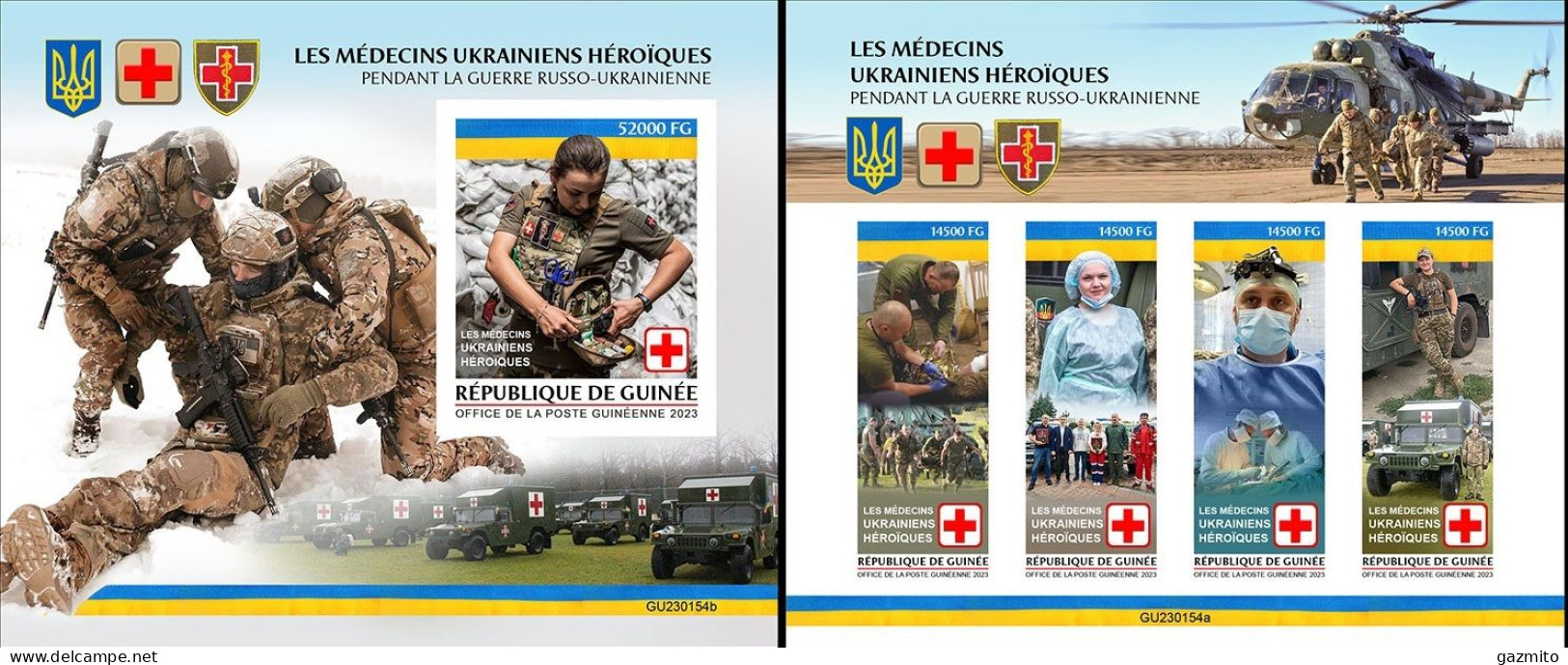 Guinea 2023, War In Ukraine, Doctors, Cars, 4val In BF +BF IMPERFORATED - Erste Hilfe