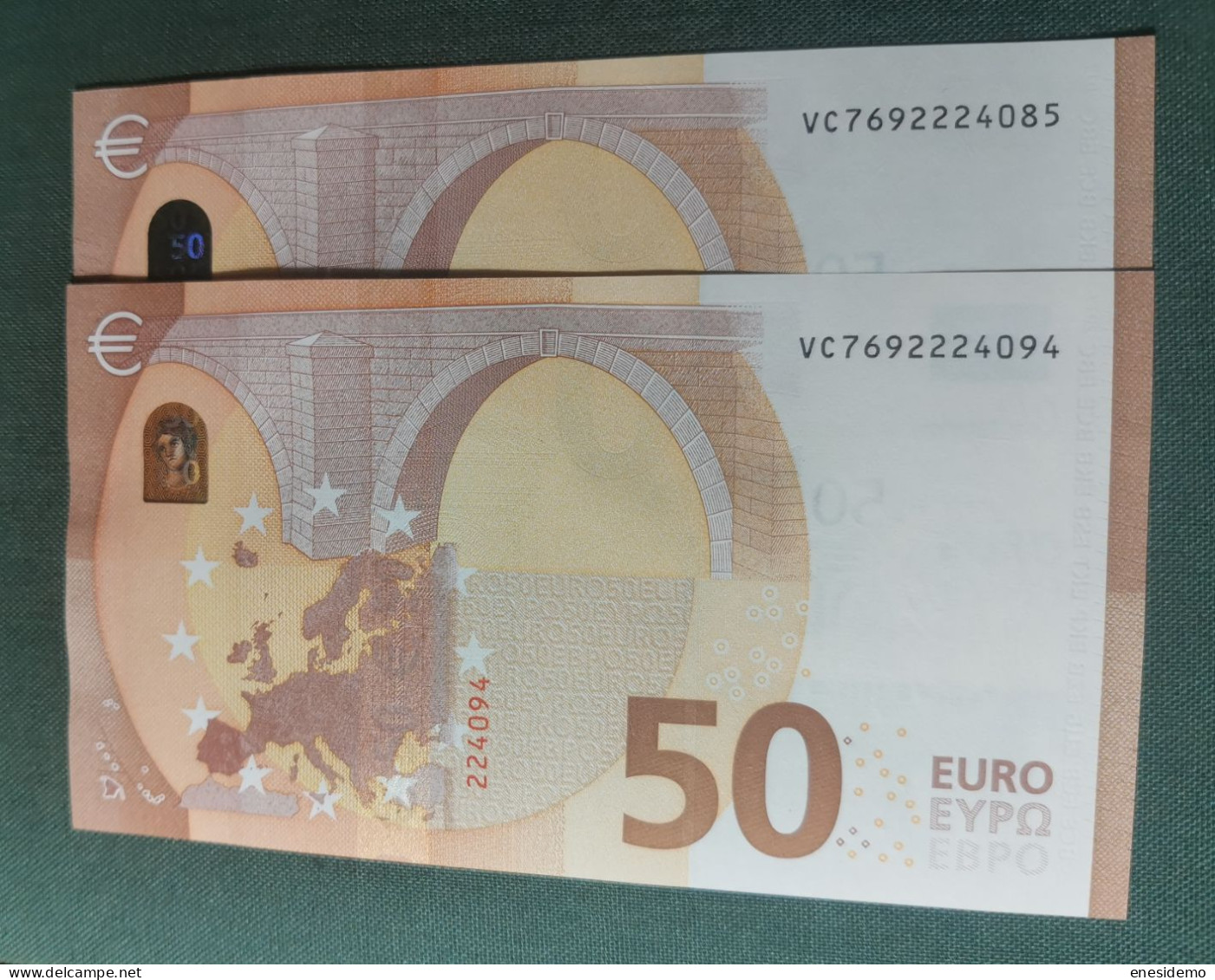 50 EURO SPAIN 2017 LAGARDE V026C3 VC CORRELATIVE COUPLE SC FDS UNCIRCULATED PERFECT - 50 Euro