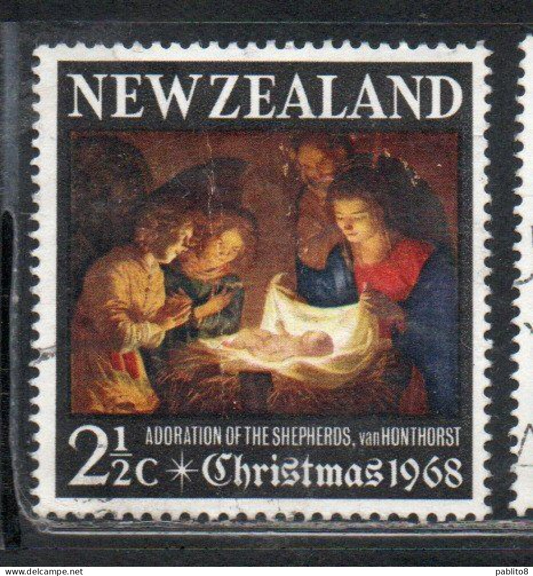 NEW ZEALAND NUOVA ZELANDA 1968 ADORATION OF THE HOLY CHILD CHRISTMAS NATALE NOEL WEIHNACHTEN NAVIDAD 2 1/2p USED - Gebraucht