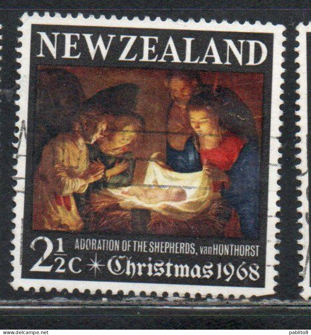 NEW ZEALAND NUOVA ZELANDA 1968 ADORATION OF THE HOLY CHILD CHRISTMAS NATALE NOEL WEIHNACHTEN NAVIDAD 2 1/2p USED - Gebraucht