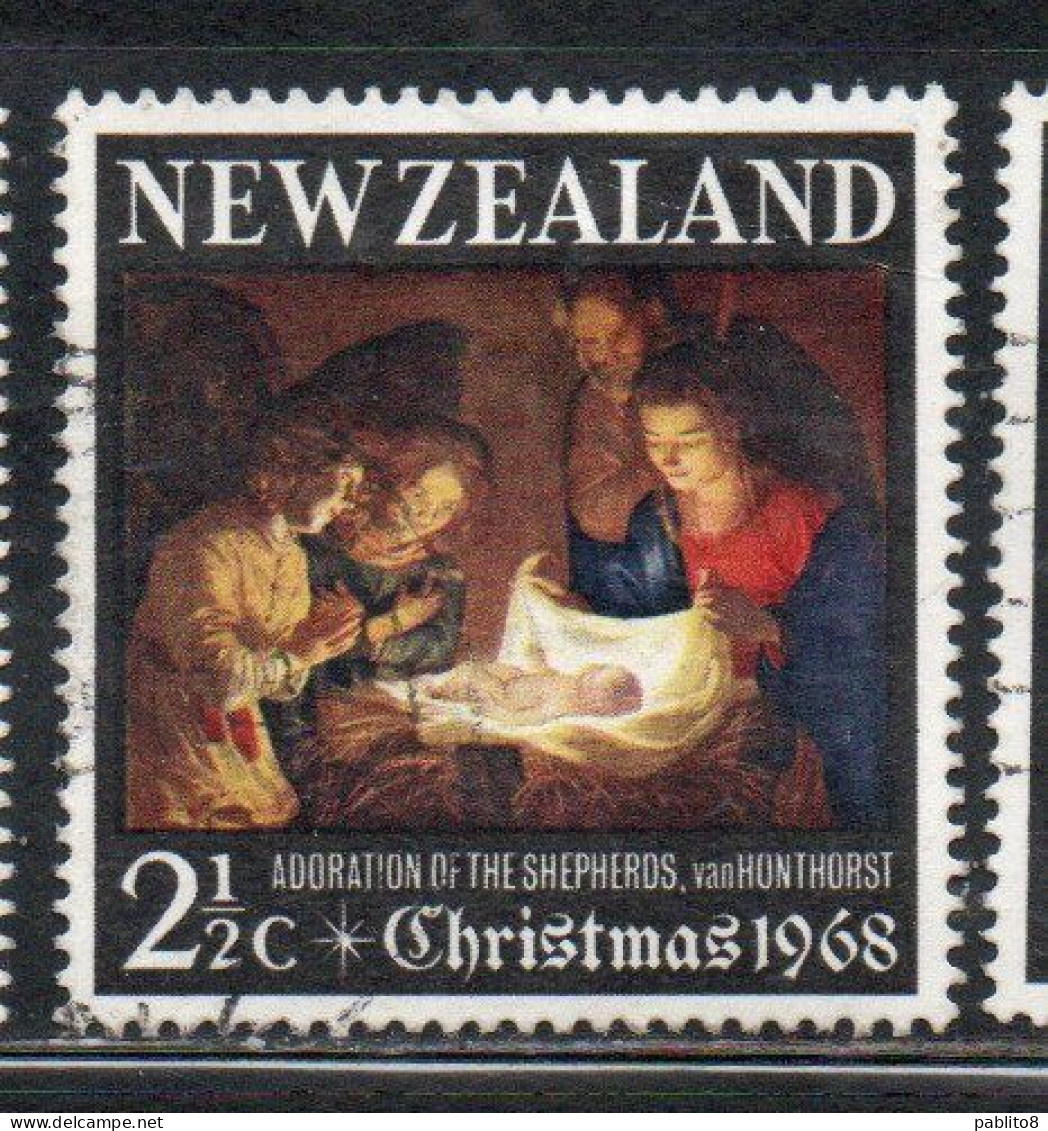 NEW ZEALAND NUOVA ZELANDA 1968 ADORATION OF THE HOLY CHILD CHRISTMAS NATALE NOEL WEIHNACHTEN NAVIDAD 2 1/2p USED - Usati