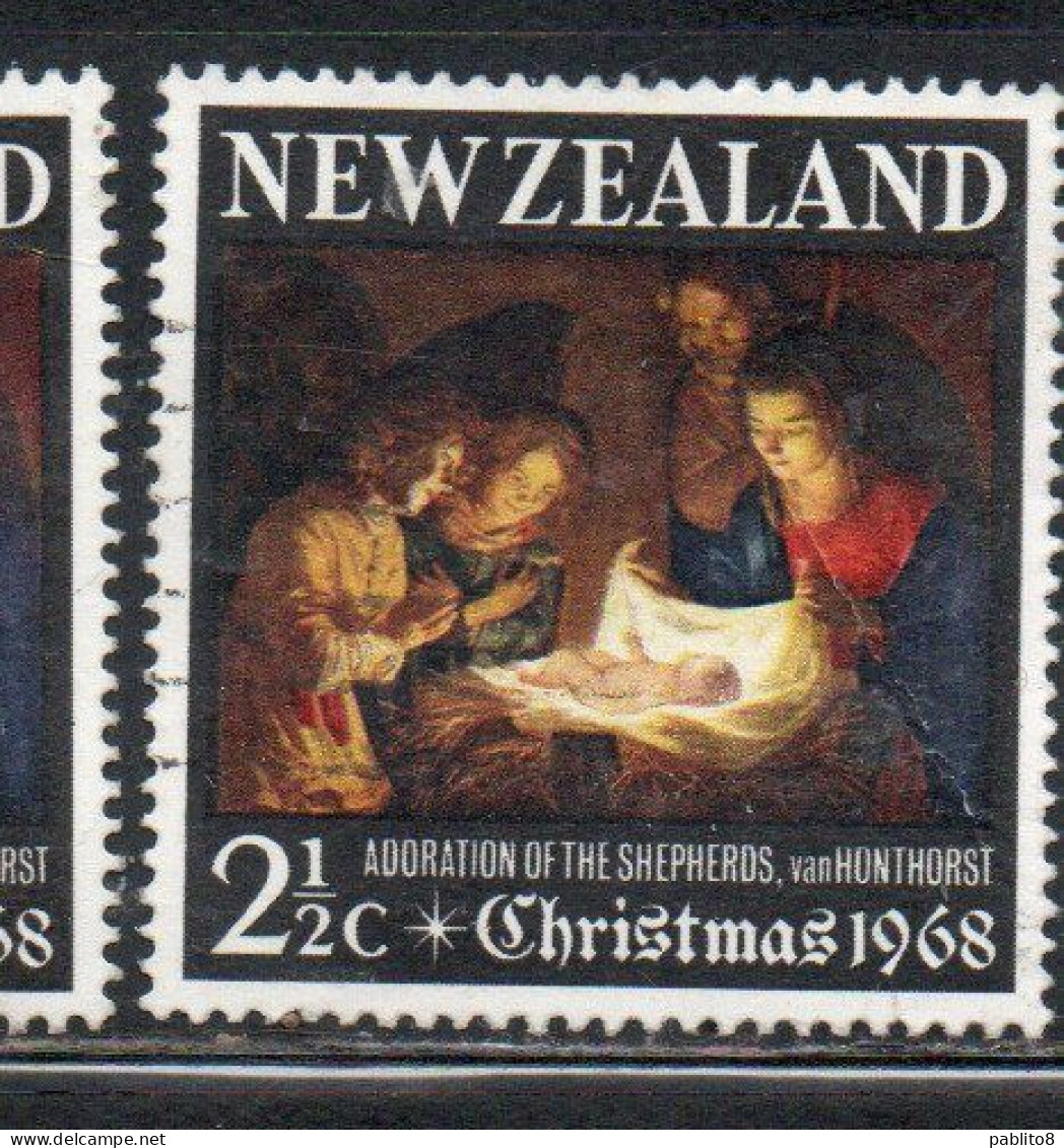 NEW ZEALAND NUOVA ZELANDA 1968 ADORATION OF THE HOLY CHILD CHRISTMAS NATALE NOEL WEIHNACHTEN NAVIDAD 2 1/2p USED - Usados