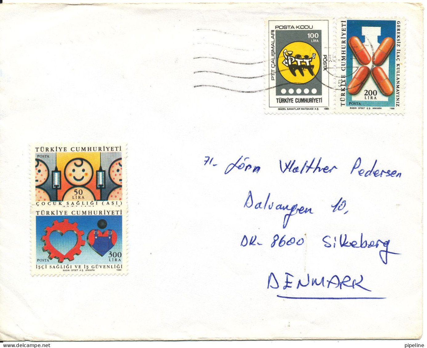 Turkey Cover Sent To Denmark 13-5-1990 ?? Topic Stamps - Lettres & Documents