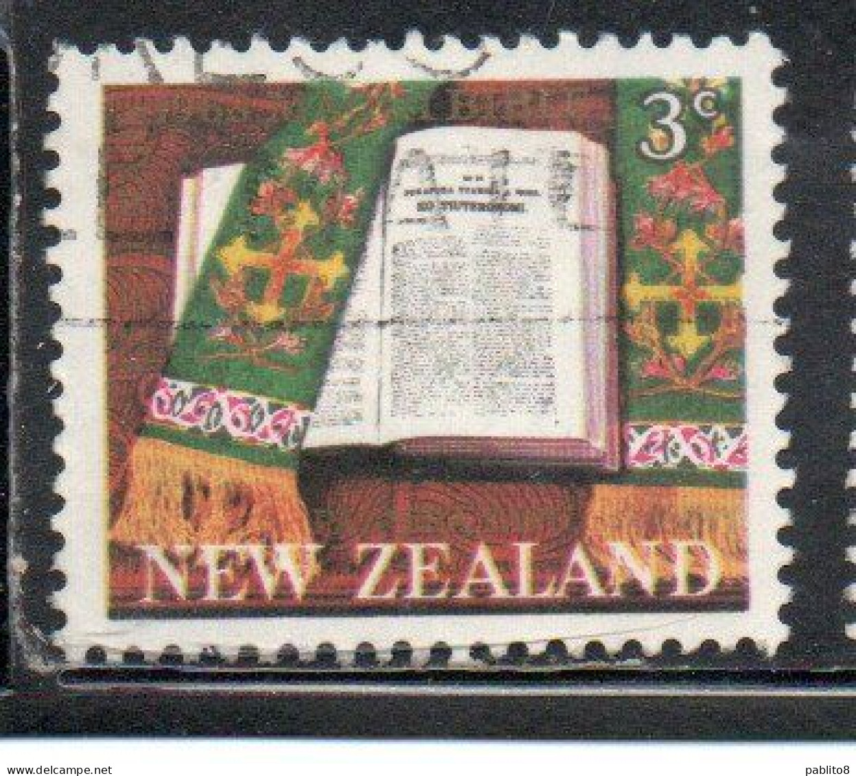 NEW ZEALAND NUOVA ZELANDA 1968 PUBLICATION OF THE BIBLE IN MAORI 3c USED USATO OBLITERE' - Gebruikt