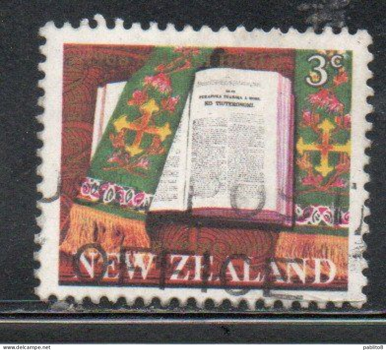 NEW ZEALAND NUOVA ZELANDA 1968 PUBLICATION OF THE BIBLE IN MAORI 3c USED USATO OBLITERE' - Gebraucht