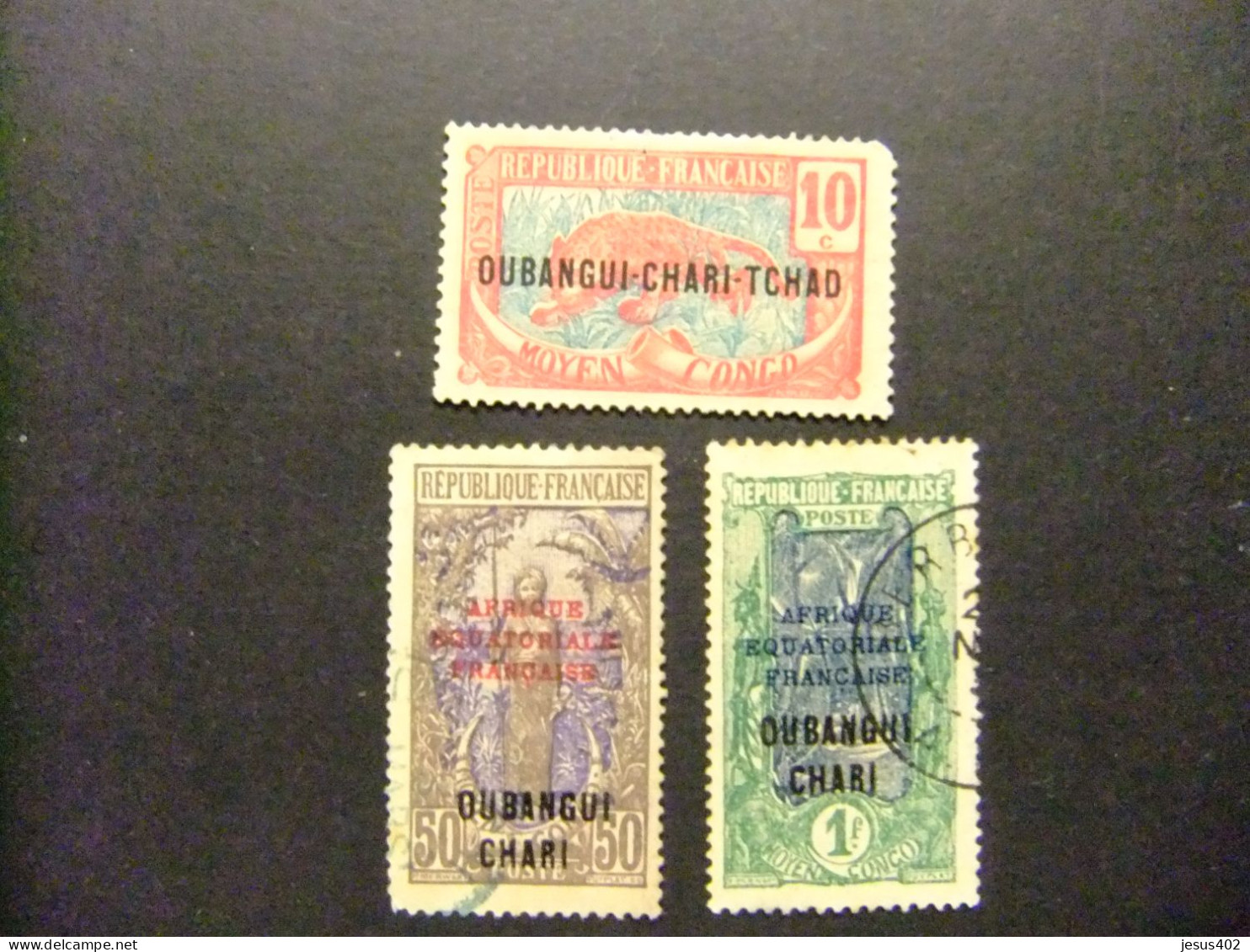 55 OUBANGUI 1915 SELLOS DE CONGO FRANCES SOBRECARGADOS YVERT 5 - 56 - 59 FU - Used Stamps