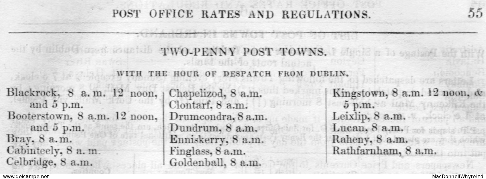Ireland Wicklow Dublin And Provincial Penny Post 1836 Boxed ENNISKERRY TWOPENNY POST And 1840 Enniskerry/Penny Post - Prefilatelia