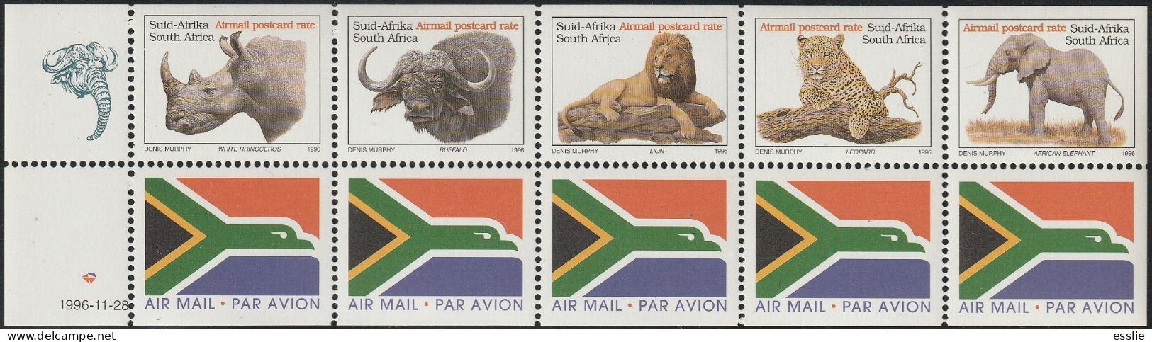 South Africa RSA - 1998 (1997) - Sixth 6th Definitive Redrawn Endangered Fauna - Big Five - Nuevos