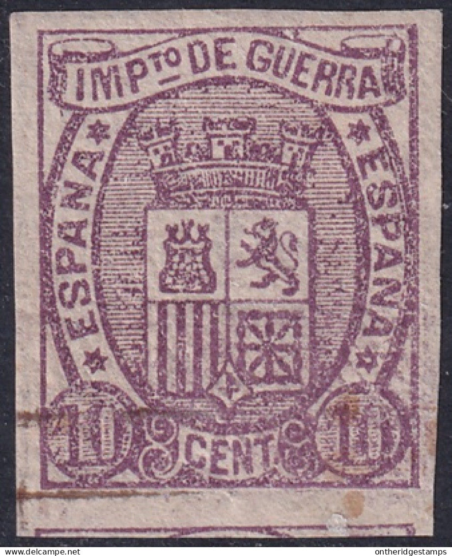 Spain 1875 Sc MR4 España Ed 155s War Tax Imperf MH* Toned Gum - Oorlogstaks